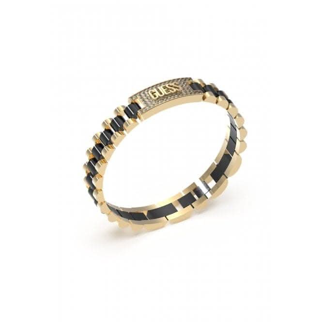 Mens Empire Gold Black Crystal Guess Bracelet UMB03200YGBK