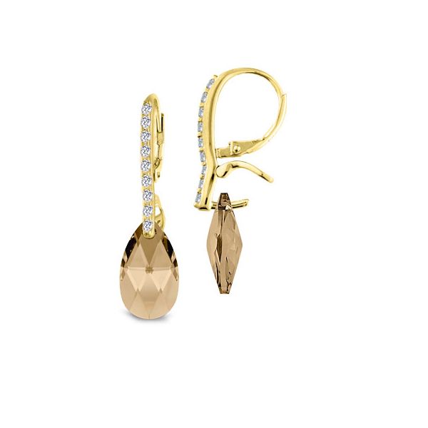 Earhook Zirconi Silver 925 with Yellow Gold plating