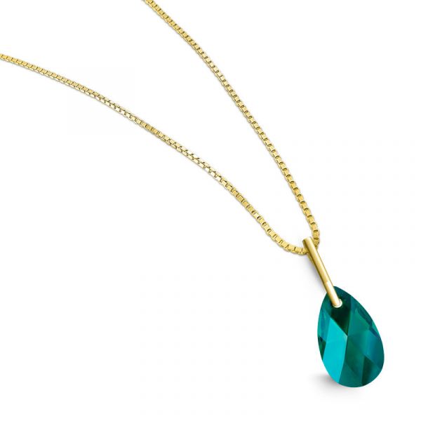 Necklace Pendant Plain Silver 925 with Yellow Gold plating