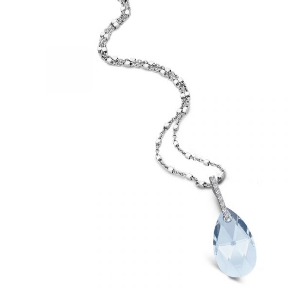 Necklace Pendant Zirconi Silver 925 with White Rhodium plating