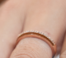 SMALTO - Silver 925 Rose Gold Plated & Brown Enamel Ring