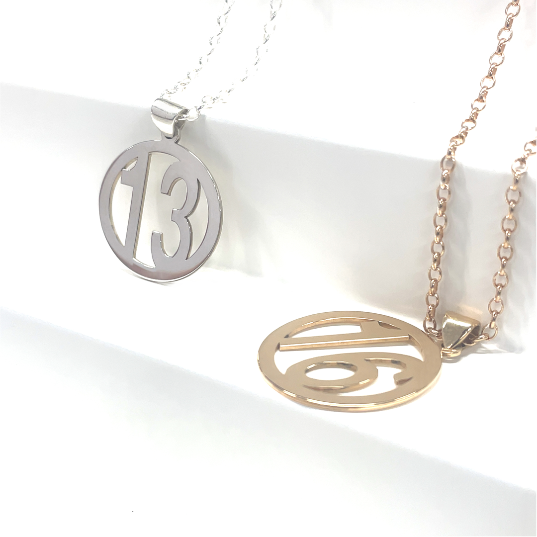 Silver 925 Number Framed Necklace