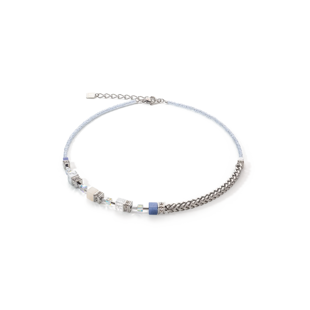 GeoCUBE® Precious Fusion Chunky Chain necklace light blue Ref :5085-10-720