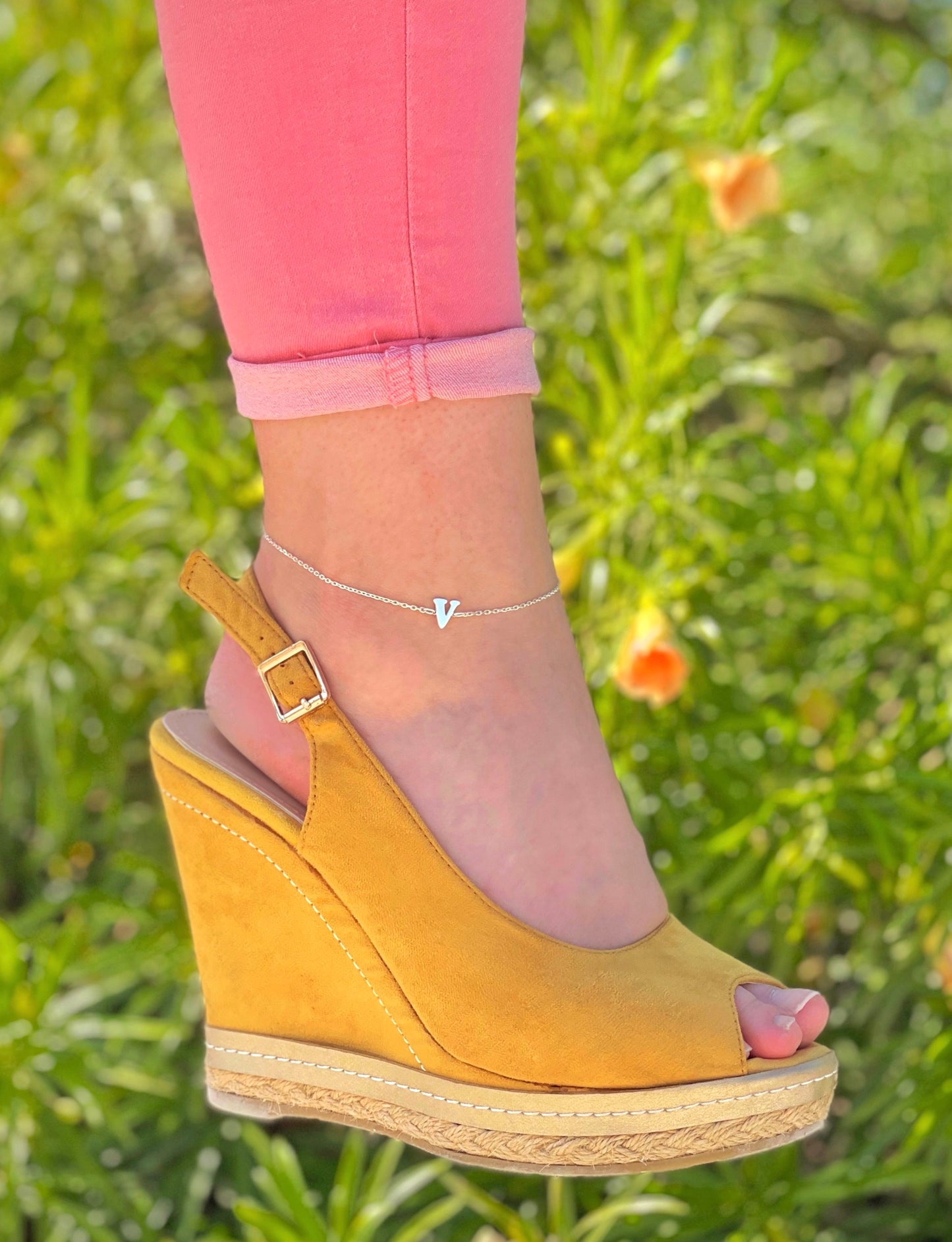 Silver 925 Initial Anklets