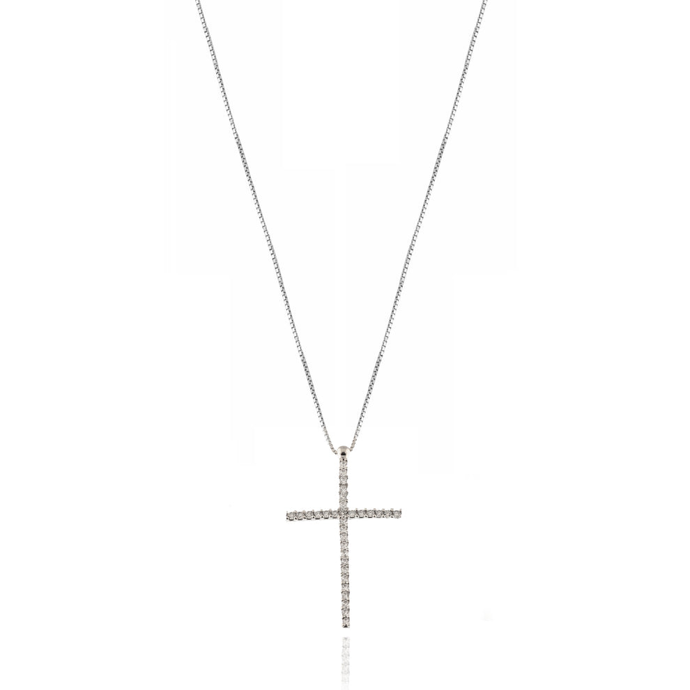 Cross Necklace in Gold and Zircons - 766769