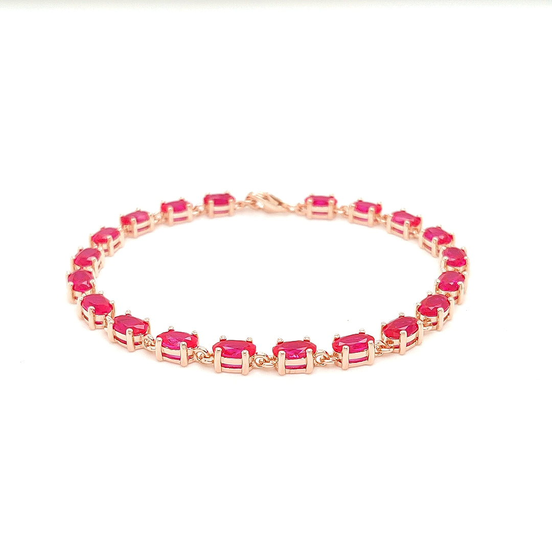 Sterling Jewellers' Ovale Rosa Tennis Bracelet in Rose Gold Plating with Pink Stones from the new Ovale Collection