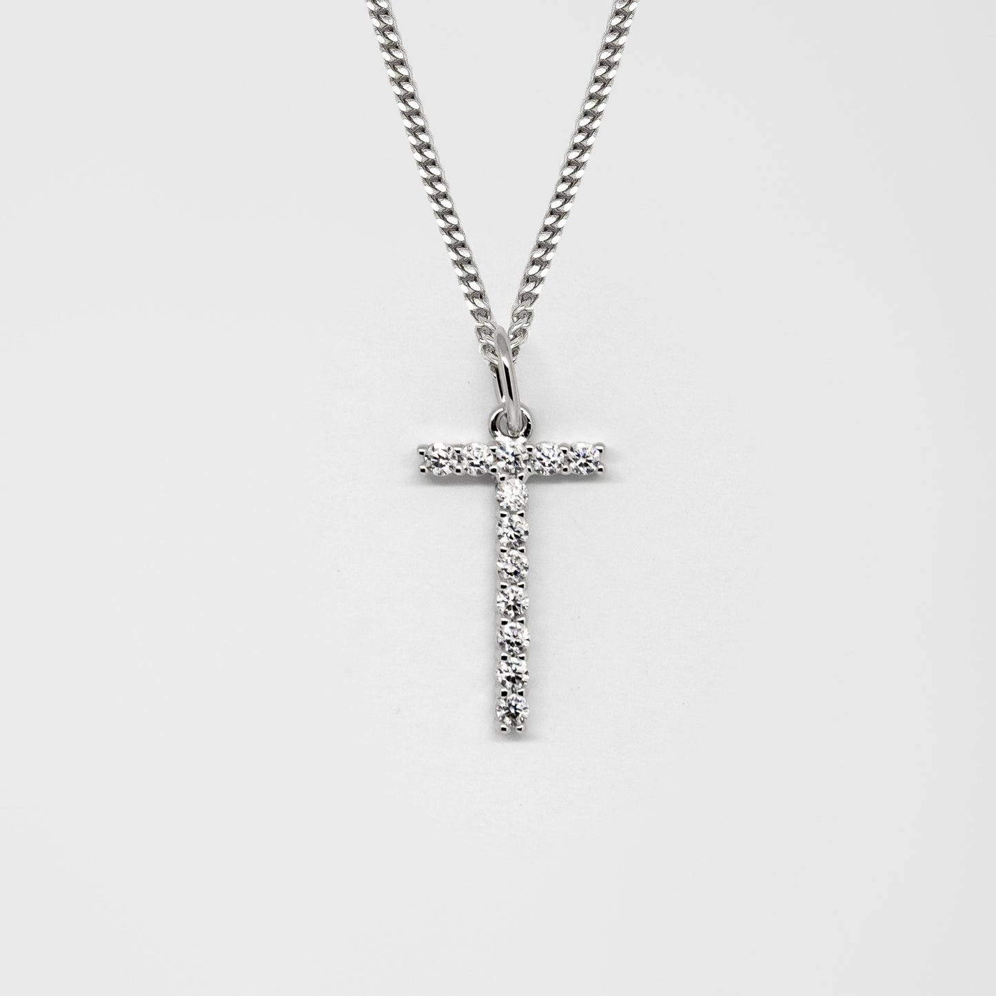Silver 925 Initial Necklace - T