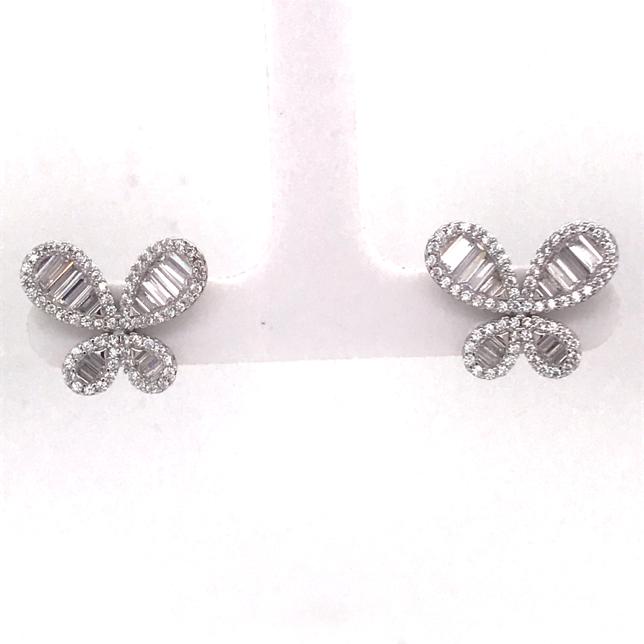 Silver Butterfly Stud Earrings (AES39470W)