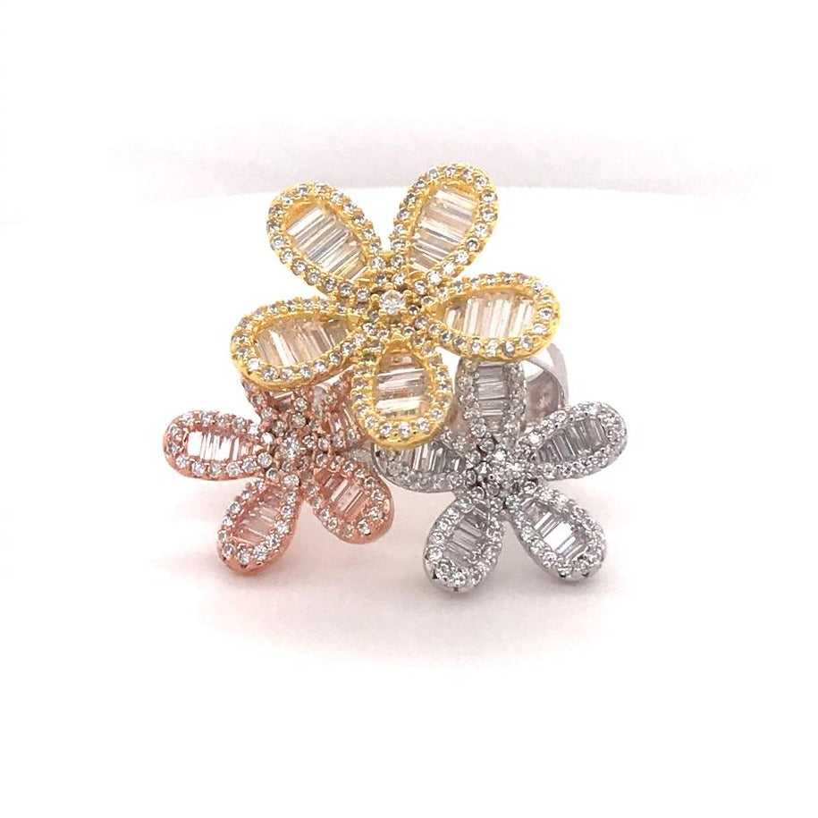 3 Colour Flower Ring (ARS104398W)