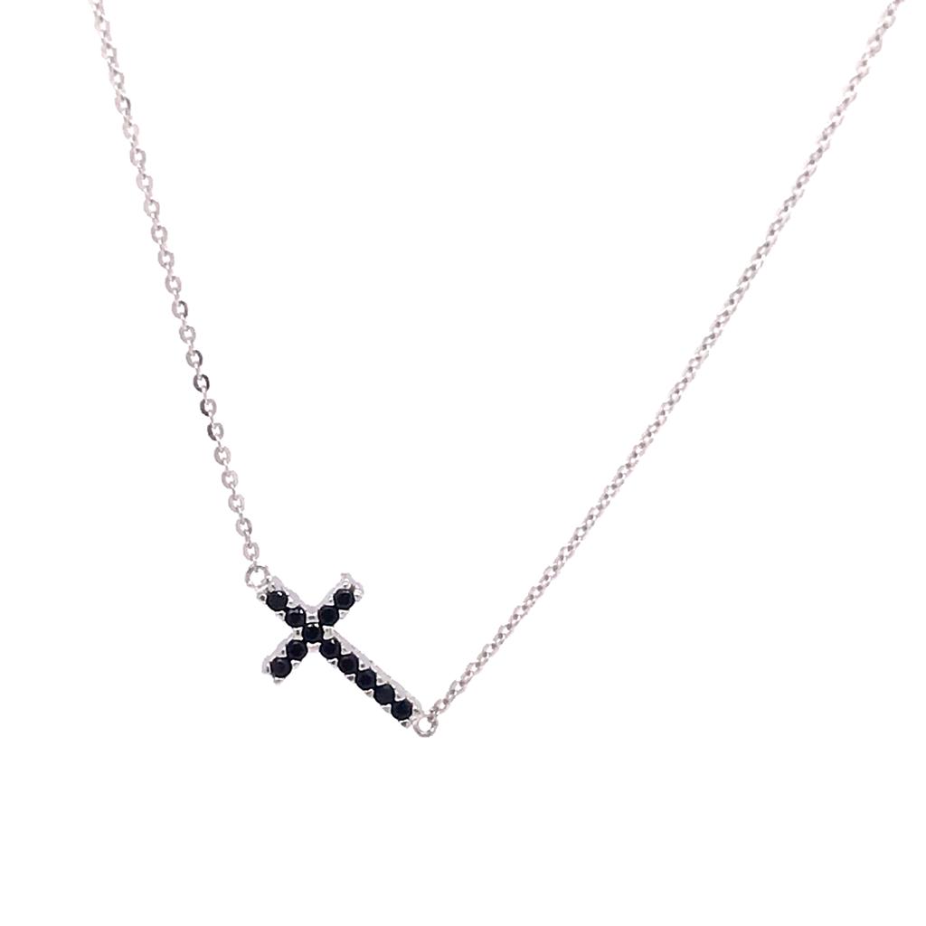 Black Side Cross Necklace (752952