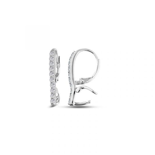 Earhook Zirconi Silver 925 with white rhodium plating