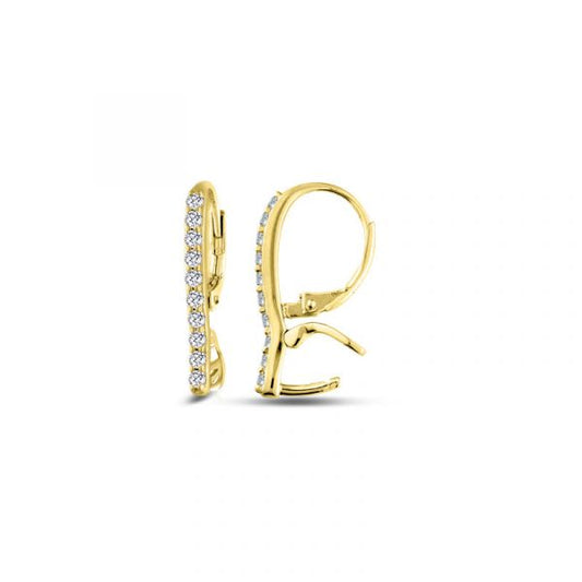 Earhook Zirconi Silver 925 with Yellow Gold plating