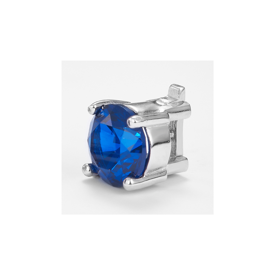 Blue Zirconia Brilliant-Cut Pendant in 925 Sterling Silver