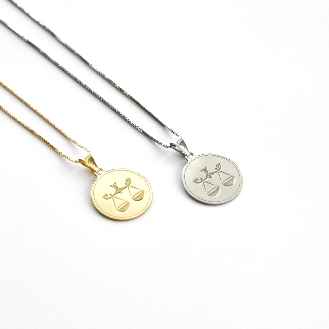 Libra - Personalised Zodiac Necklace Ref :LibraS/ LibraY