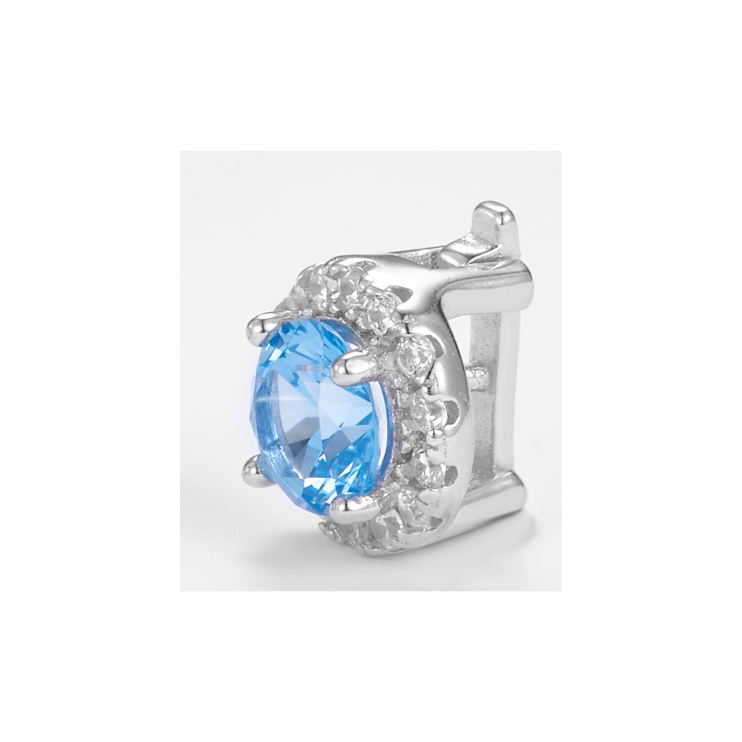 Celestia Cluster Round Brilliant-Cut Pendant in 925 Sterling Silver