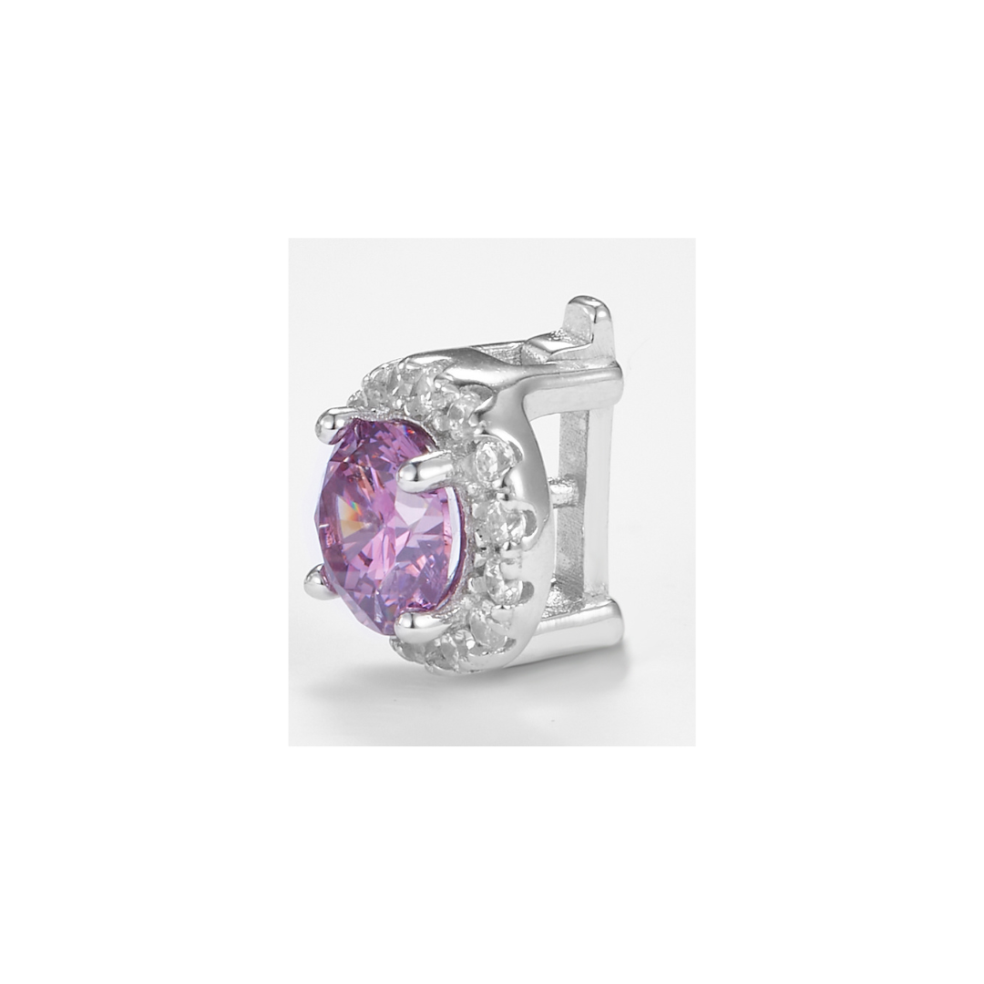 Lilac Cluster Round Brilliant-Cut Pendant in 925 Sterling Silver