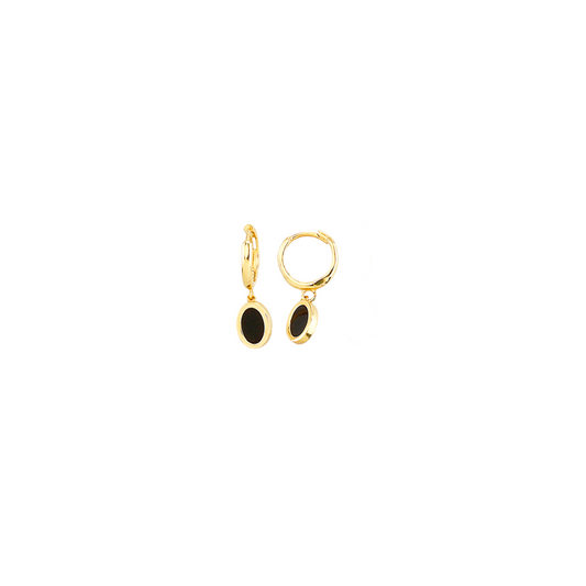18Kt Loop Earrings Ref :KR(0-X)NHUE0117-ONYX