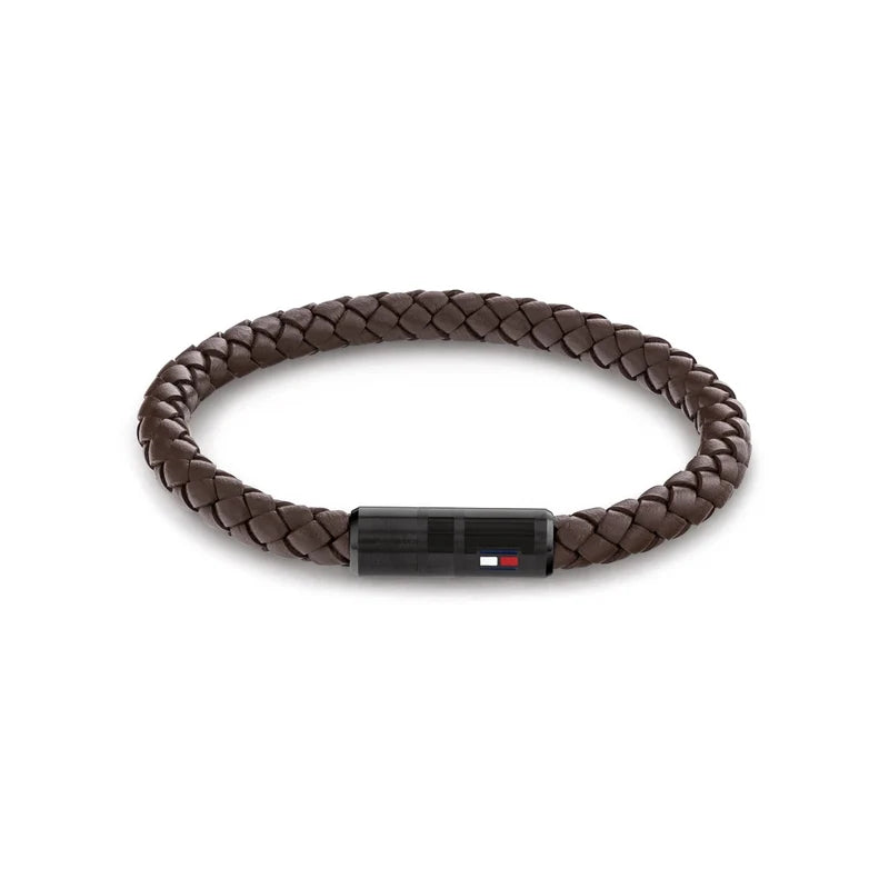 Tommy Hilfiger brown braided leather bracelet 2790668