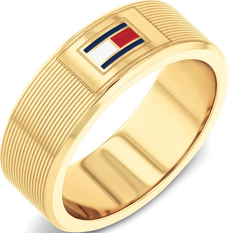 Tommy Hilfiger Men's H-Link Gold Stainless Steel Ring 2790686H