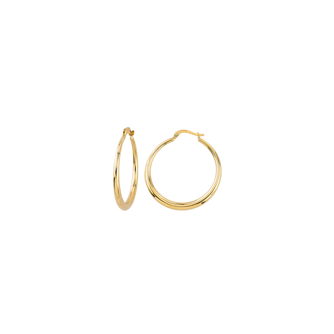 18Kt Large Sized Hoop Earrings Ref :XNSE8763