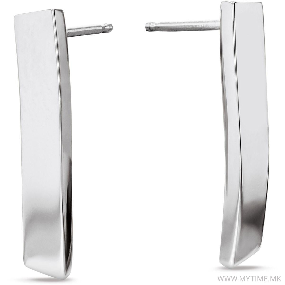Calvin Klein Sculpted Bar / Curved Linear Stainless Steel Earrings 35000849