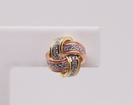 3 Tone Collection - Knot Stud Earrings Ref: 3COLE002