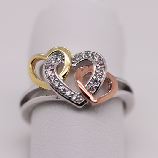 3 Tone Collection - 3 Heart Ring Ref: 3COLR007