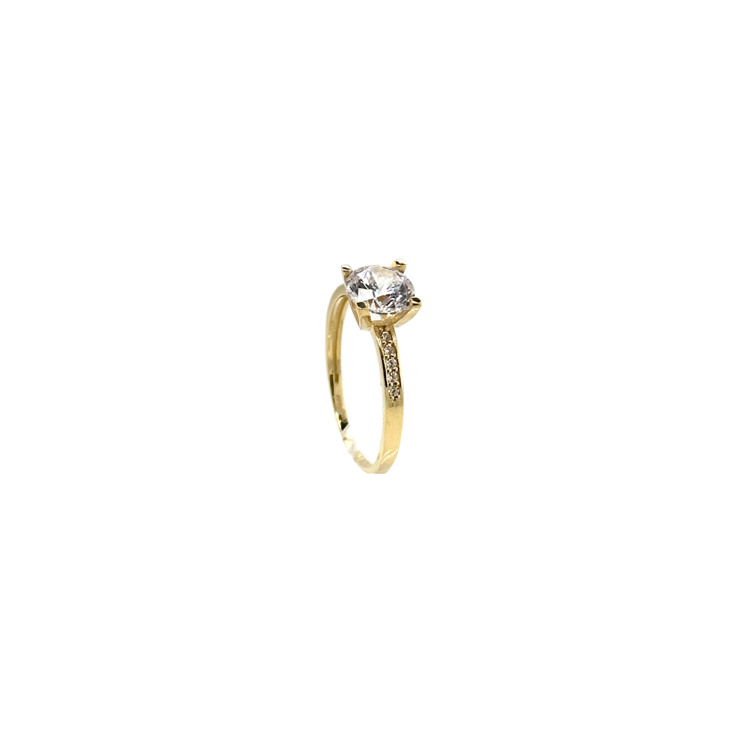 18Kt Gold Ring with Zircons Ref :I13-I10SZR0240-FCZ