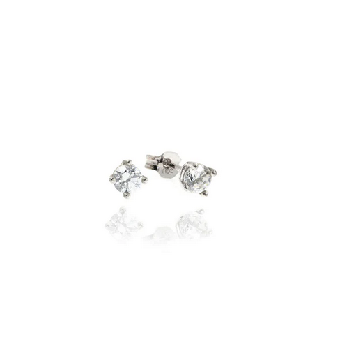 18KT GOLD SOLITAIRE EARRING - 701165