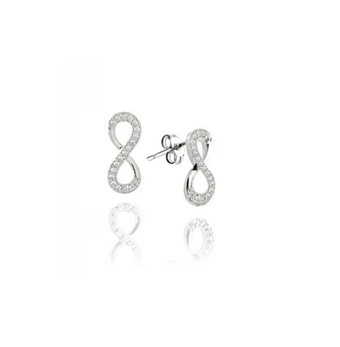 18KT Gold Infinity Stud Earrings - 724123