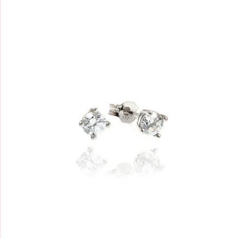 18KT GOLD SOLITAIRE EARRINGS - 729255