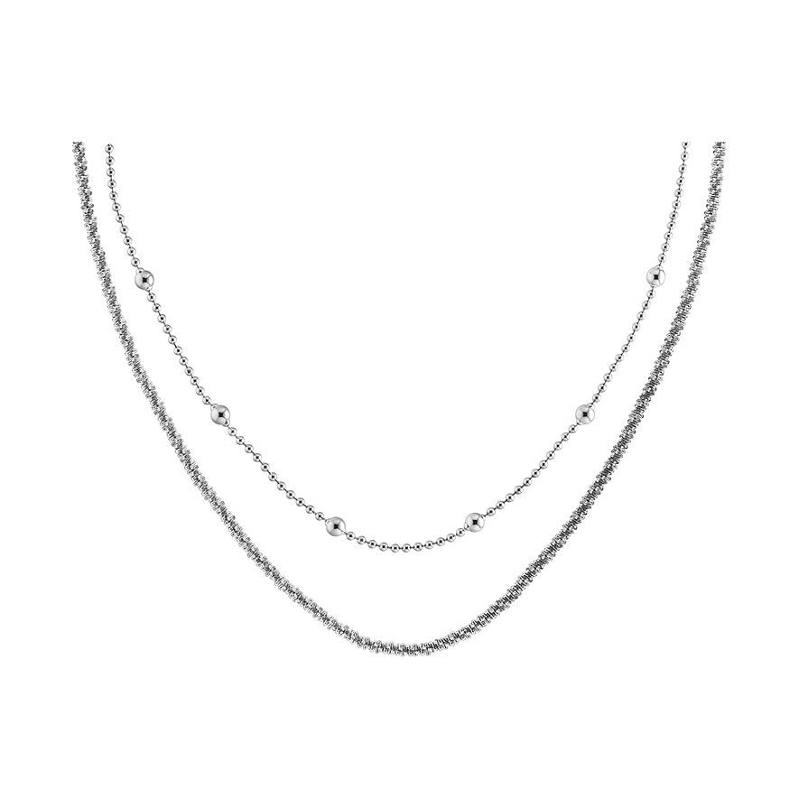 Calvin Klein Layered Beaded & Textured Chain Women's Stainless Steel Necklace 35000949