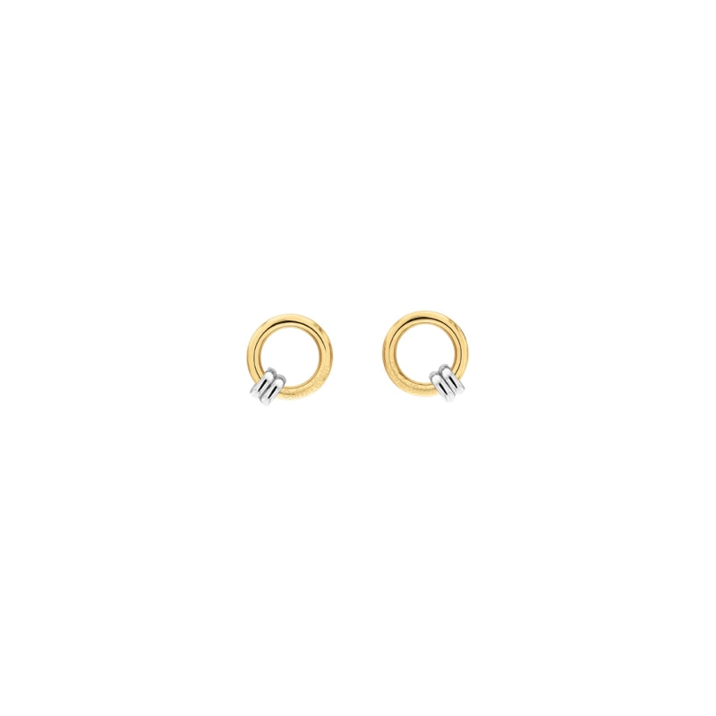 Calvin Klein Ring / Geometric Two-Tone Women's Stainless Steel Stud Earrings 35000926