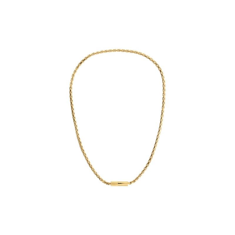 Calvin Klein Industrial Facets / Box Chain Men's Gold-Tone Stainless Steel Necklace 35100093