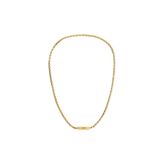 Calvin Klein Industrial Facets / Box Chain Men's Gold-Tone Stainless Steel Necklace 35100093
