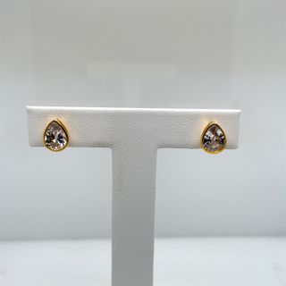 Gold Plated Teardrop Earrings - Ref: AES39708WY