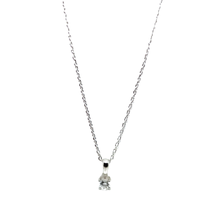 Rhodium Solitaire Necklace