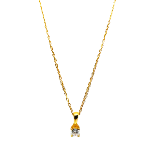 Gold Plated  -  Solitaire Necklace