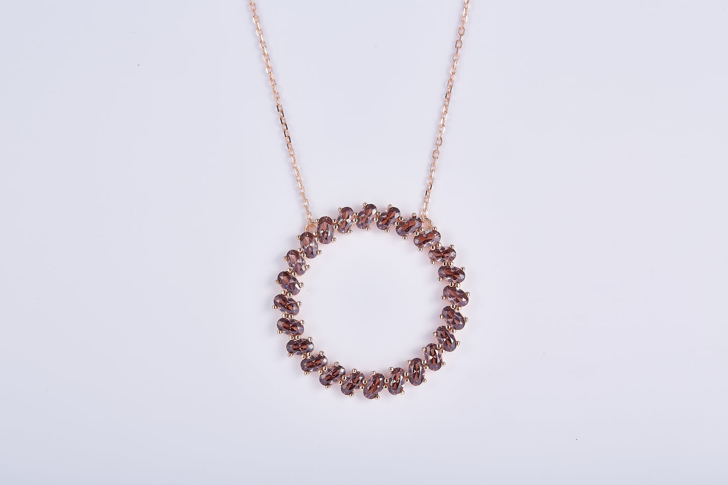 Ovale Brown Sole Necklace in Rose Gold RNOFBR-PG