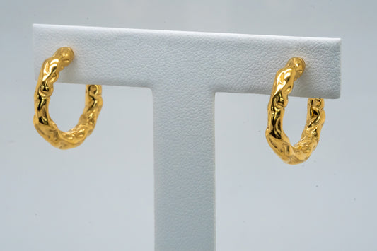 Textured Hoop Earrings - EA315801G