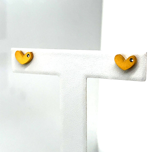 Gold Plated Heart Baby Screw Earrings Ref: EA612002G