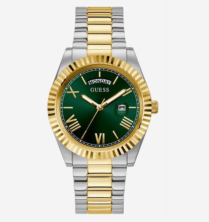 GUESS Mens 2-Tone Day/Date Watch