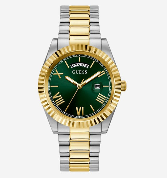 GUESS Mens 2-Tone Day/Date Watch