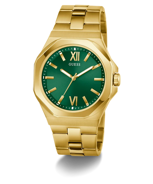 GUESS Mens Gold Tone Analog Watch GW0849G2