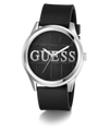 GUESS Mens Black Silver Tone Analog Watch GW0887G1