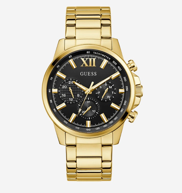 GUESS Mens Gold Tone Multi-function Watch GW0900G3