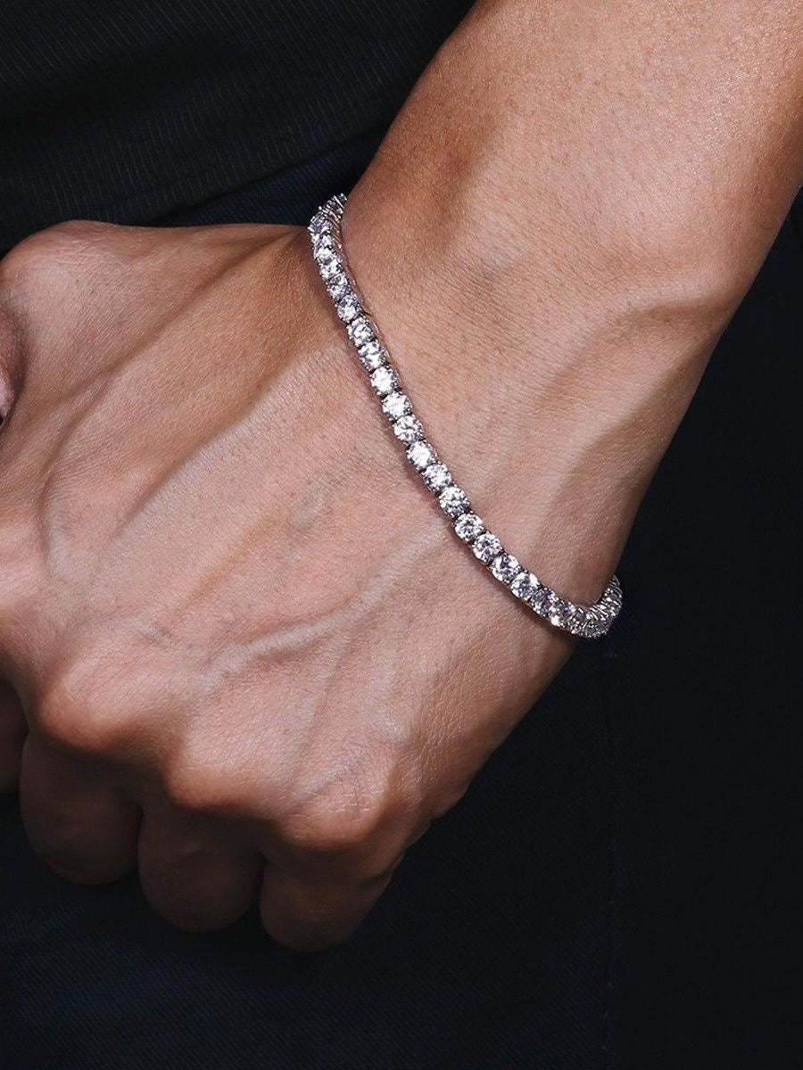 18cm Tennis Bracelet with White Round Brilliant-Cut Zirconia in 925 Sterling Silver