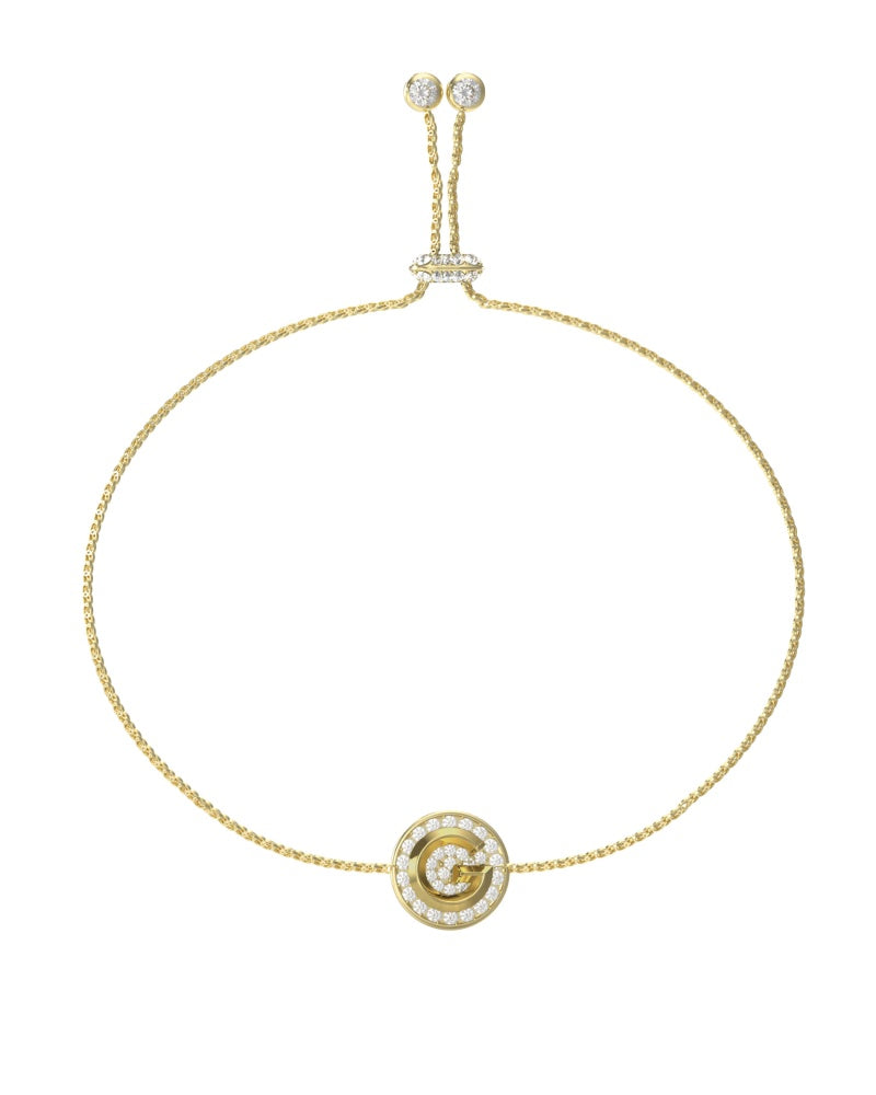 Guess G Crystal G Logo Gold Bracelet - UBB05447YG