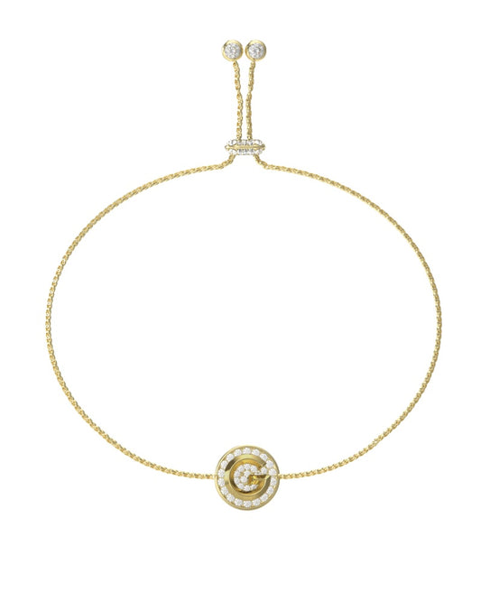Guess G Crystal G Logo Gold Bracelet - UBB05447YG