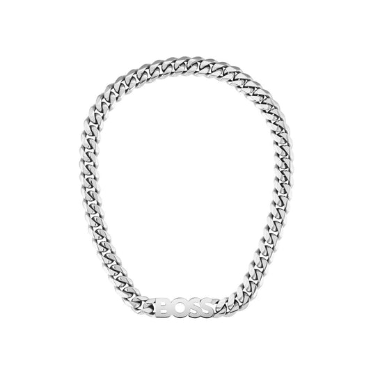 Hugo Boss Curb-chain necklace with logo plate 1580441